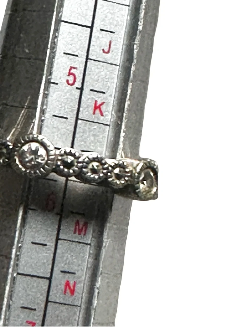 Sterling Silver Marcasite Style Rhinestone Band Ring Size 5.5